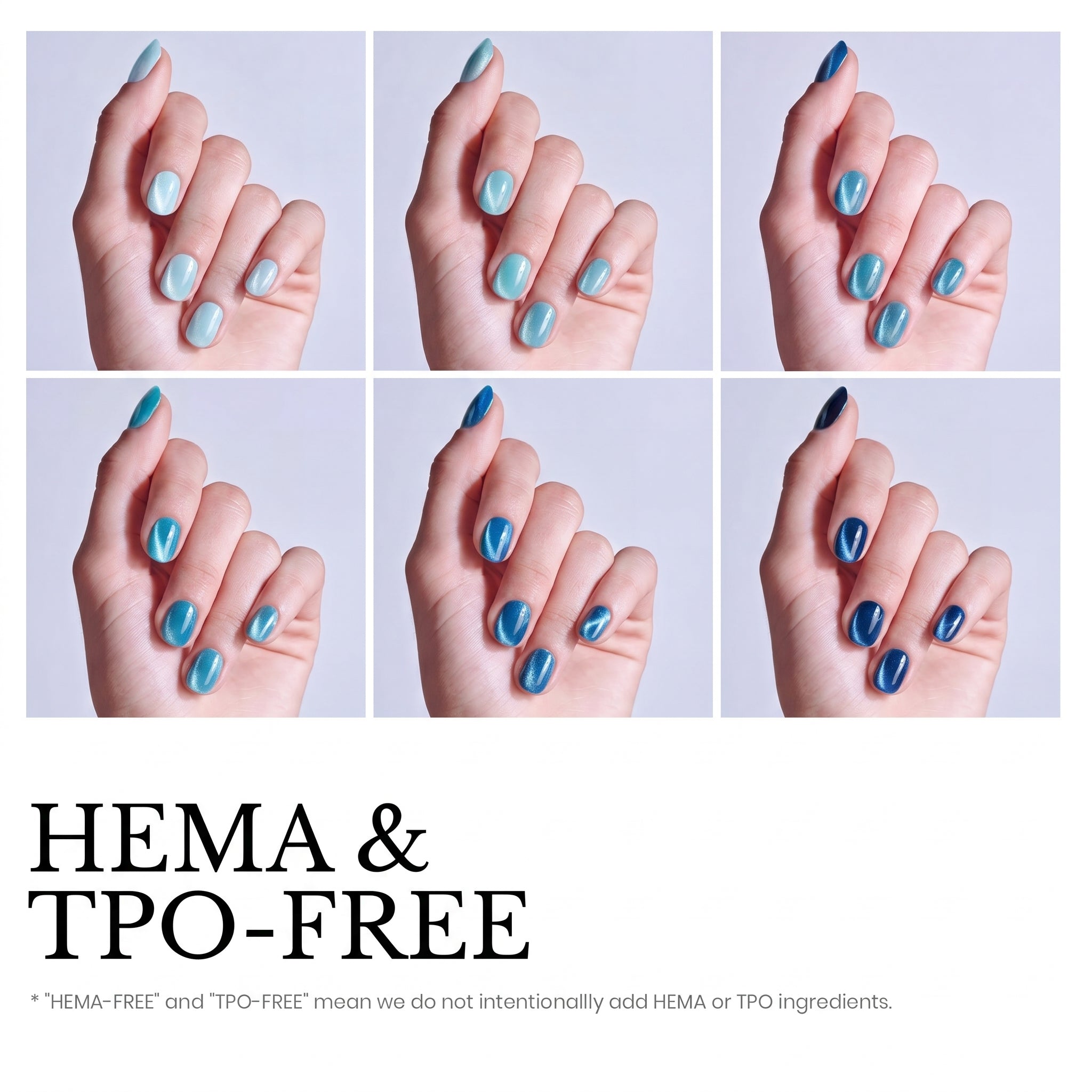 Beetles Stay Shining Moonlit Mist HEMA Free TPO Free 6 Colors Cat Eye Gel Polish Set 7.5ml