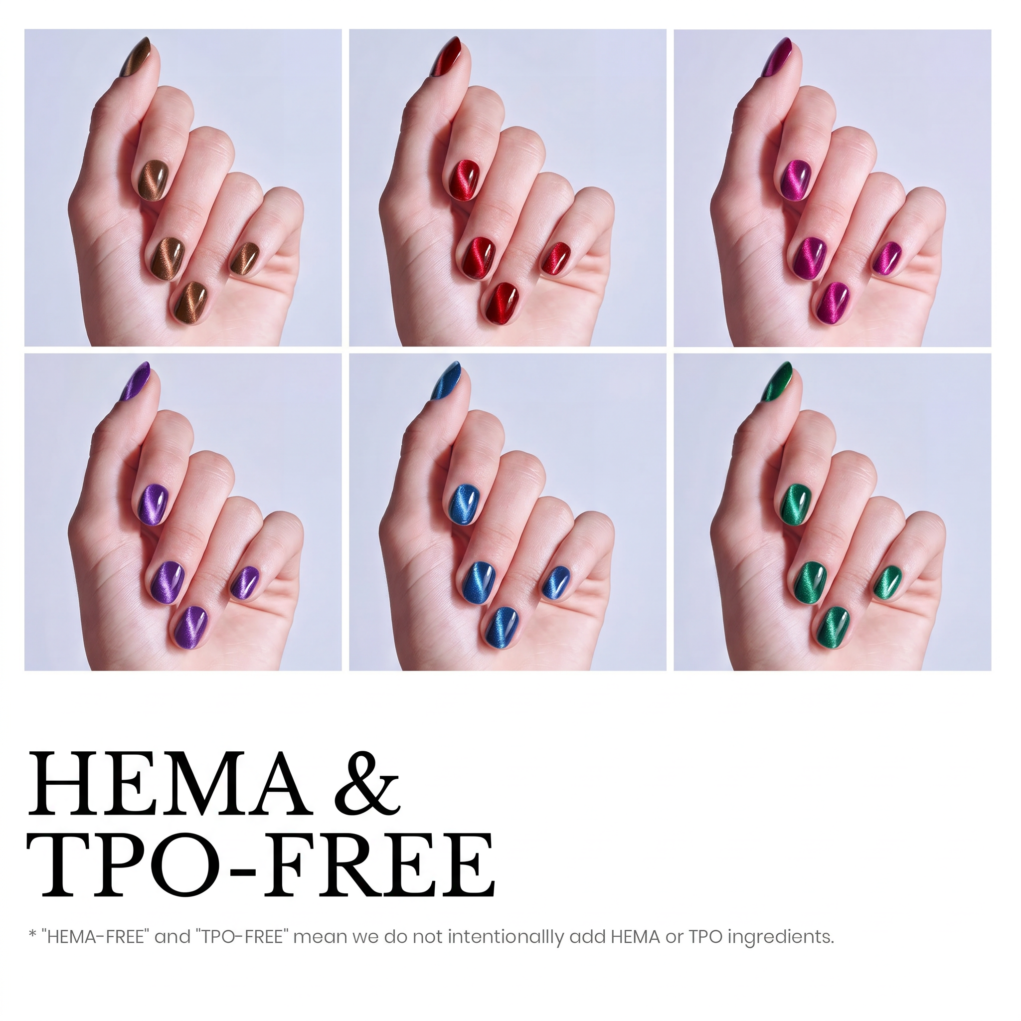 Beetles Stay Shining Jewel Parade HEMA Free TPO Free 6 Colors Cat Eye Gel Polish Set 7.5ml