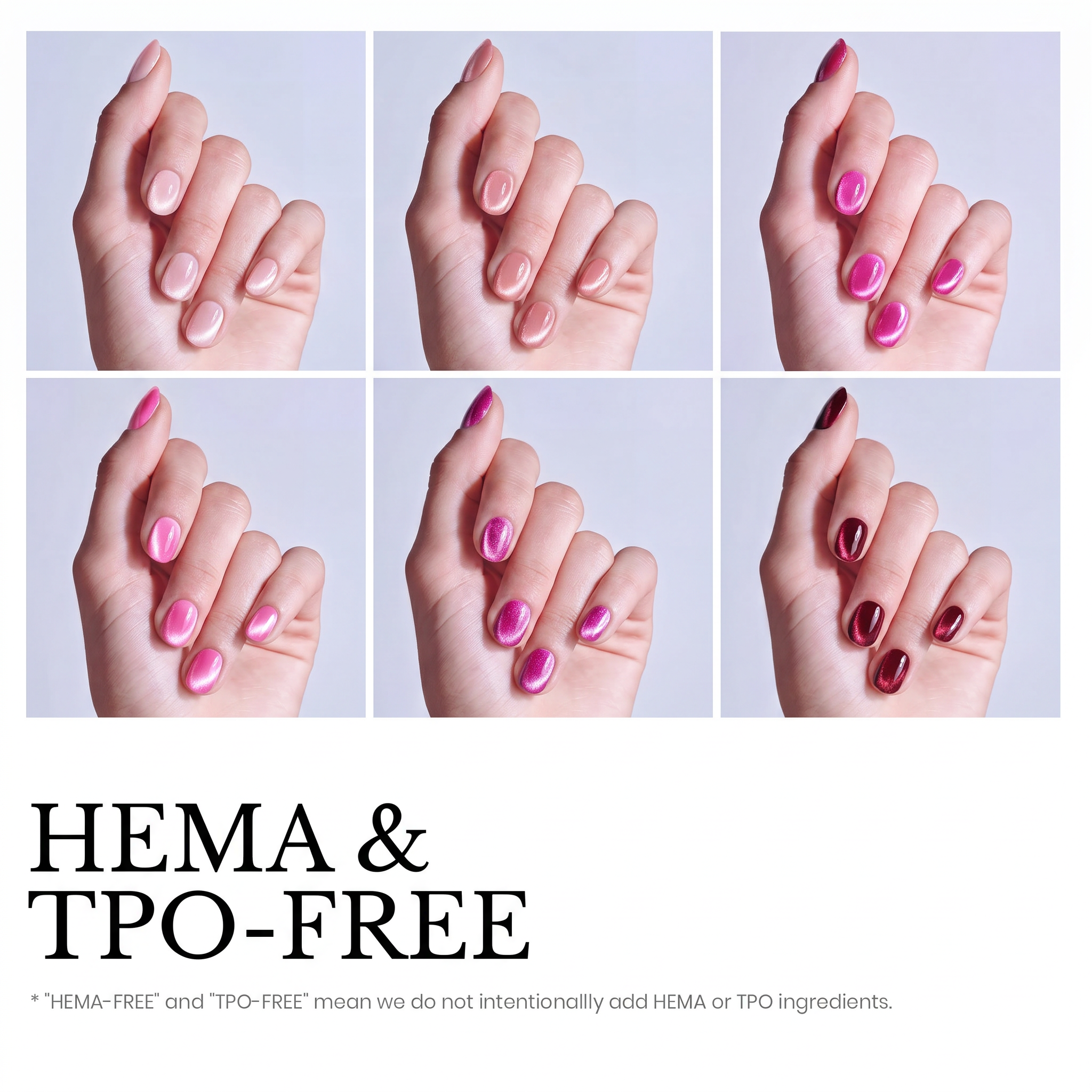 Beetles Stay Shining Pulse of Love HEMA Free TPO Free 6 Colors Cat Eye Gel Polish Set 7.5ml