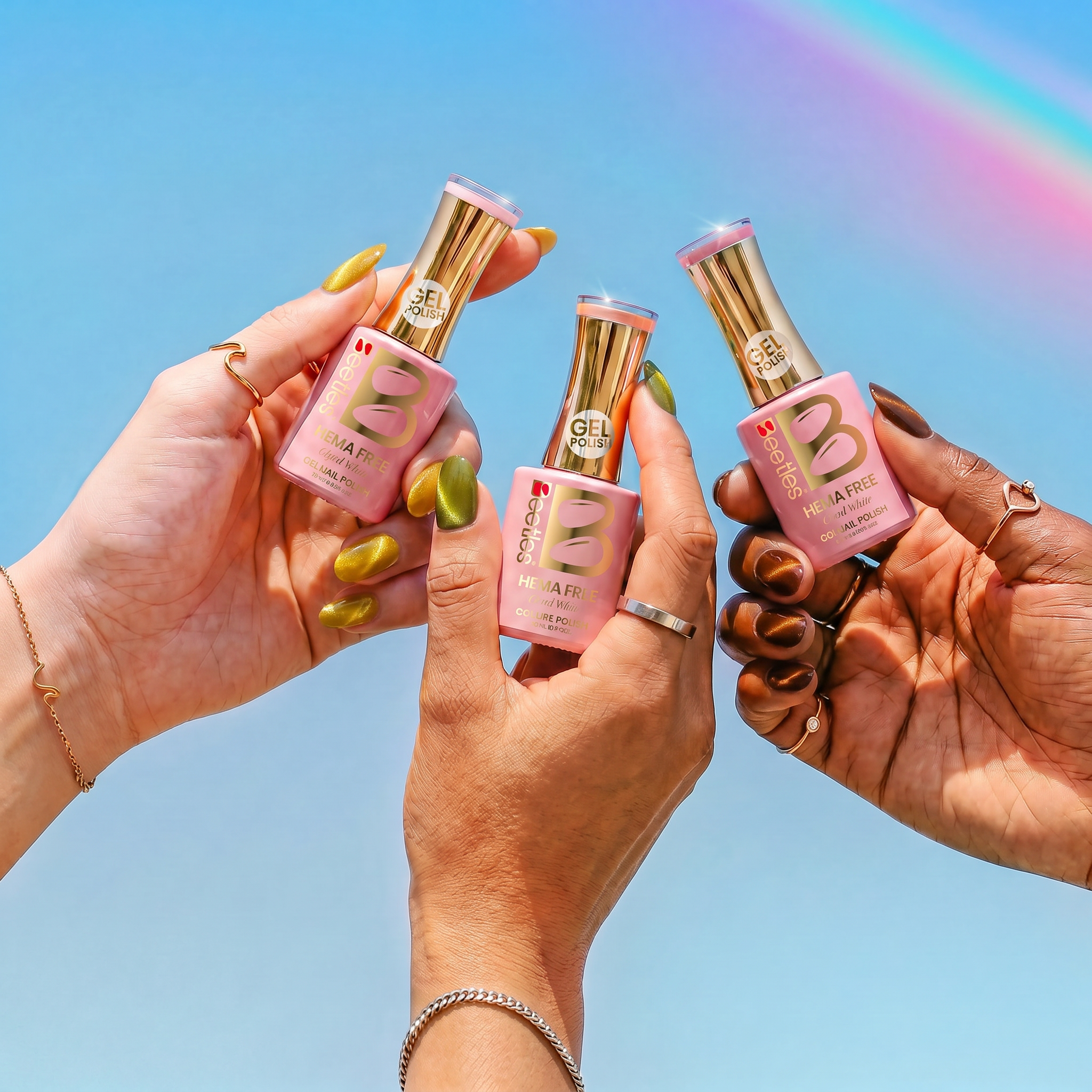 Beetles Stay Shining Falling Gold HEMA Free TPO Free 6 Colors Cat Eye Gel Polish Set 7.5ml