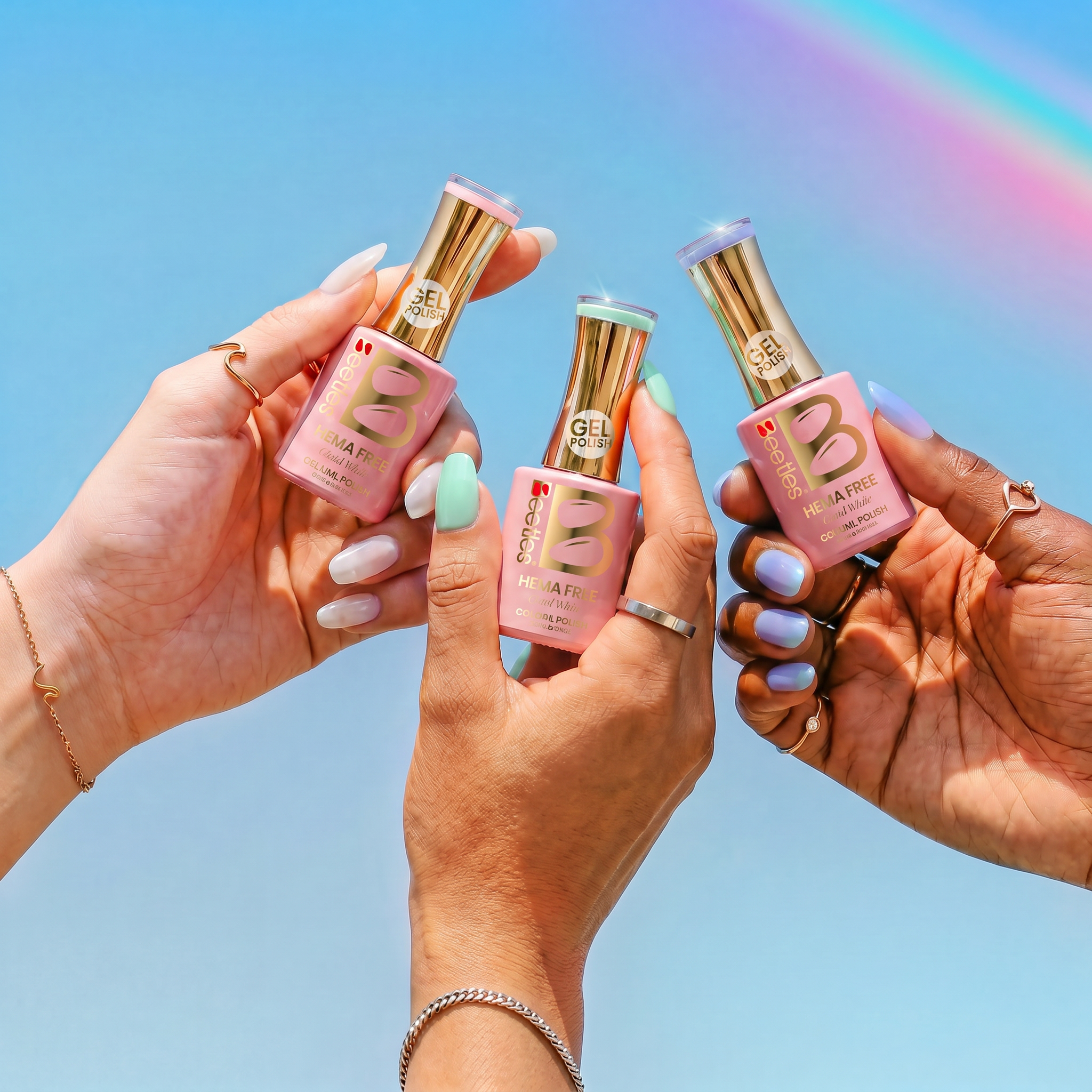 Beetles Gel Polish Stay Shining - 6 Colors Gel Nail Polish Jelly Set Ice Blue Pastel Tones for Clear Nail| Hema Free & TPO Free