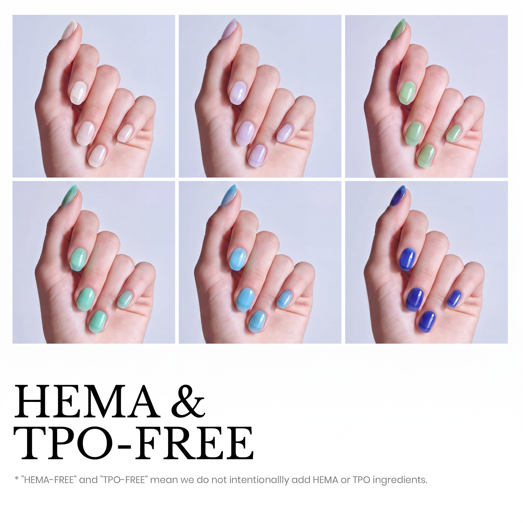 Beetles Gel Polish Stay Shining - 6 Colors Gel Nail Polish Jelly Set Ice Blue Pastel Tones for Clear Nail| Hema Free & TPO Free