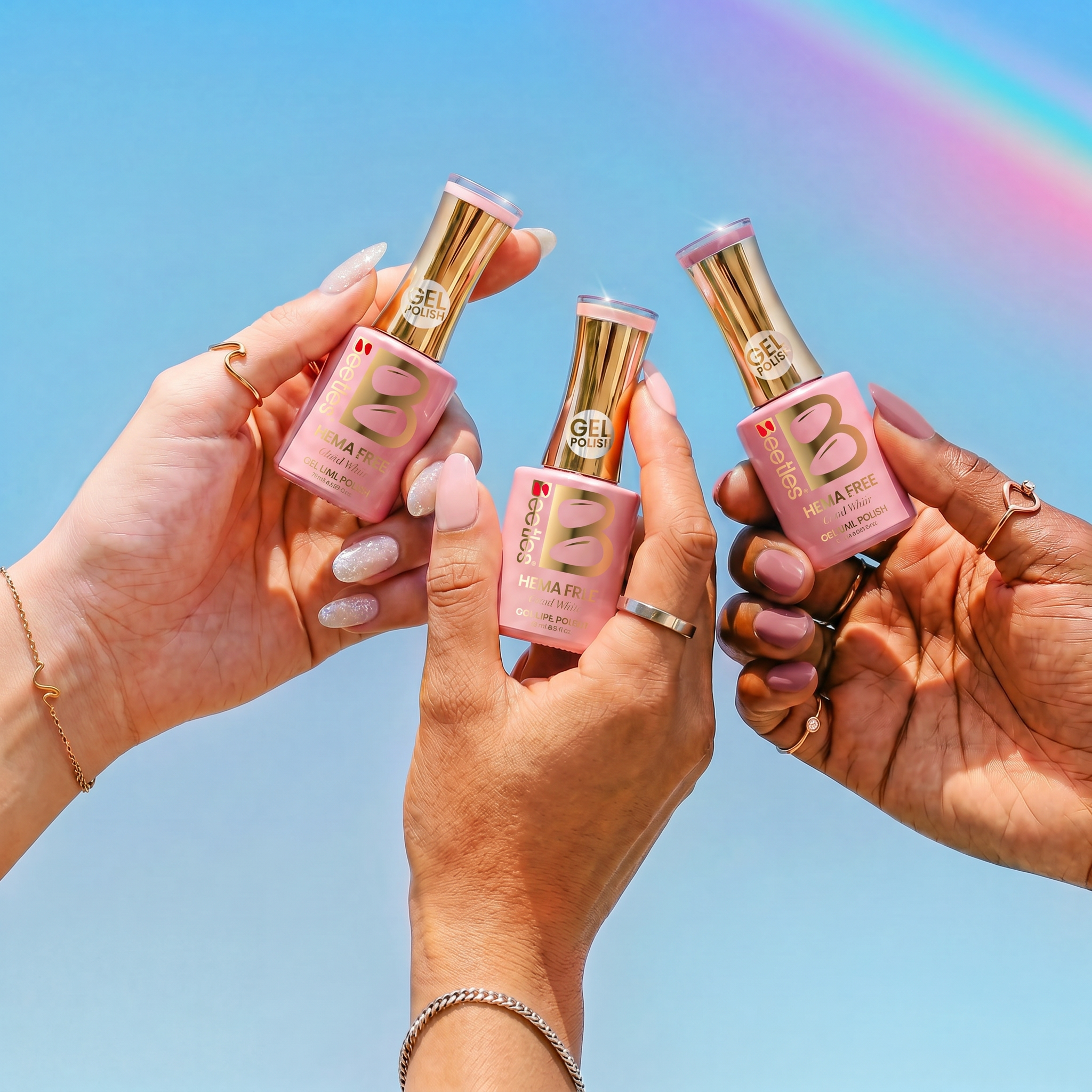 Beetles Stay Shining Whispers of Love HEMA-FREE TPO FREE Gel Nail Kit with UV Light, DIY Salon-Quality at Home