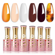 Beetles Stay Shining  Amber Traces HEMA Free TPO Free 6 Colors Gel Nail Polish Set 7.5ml