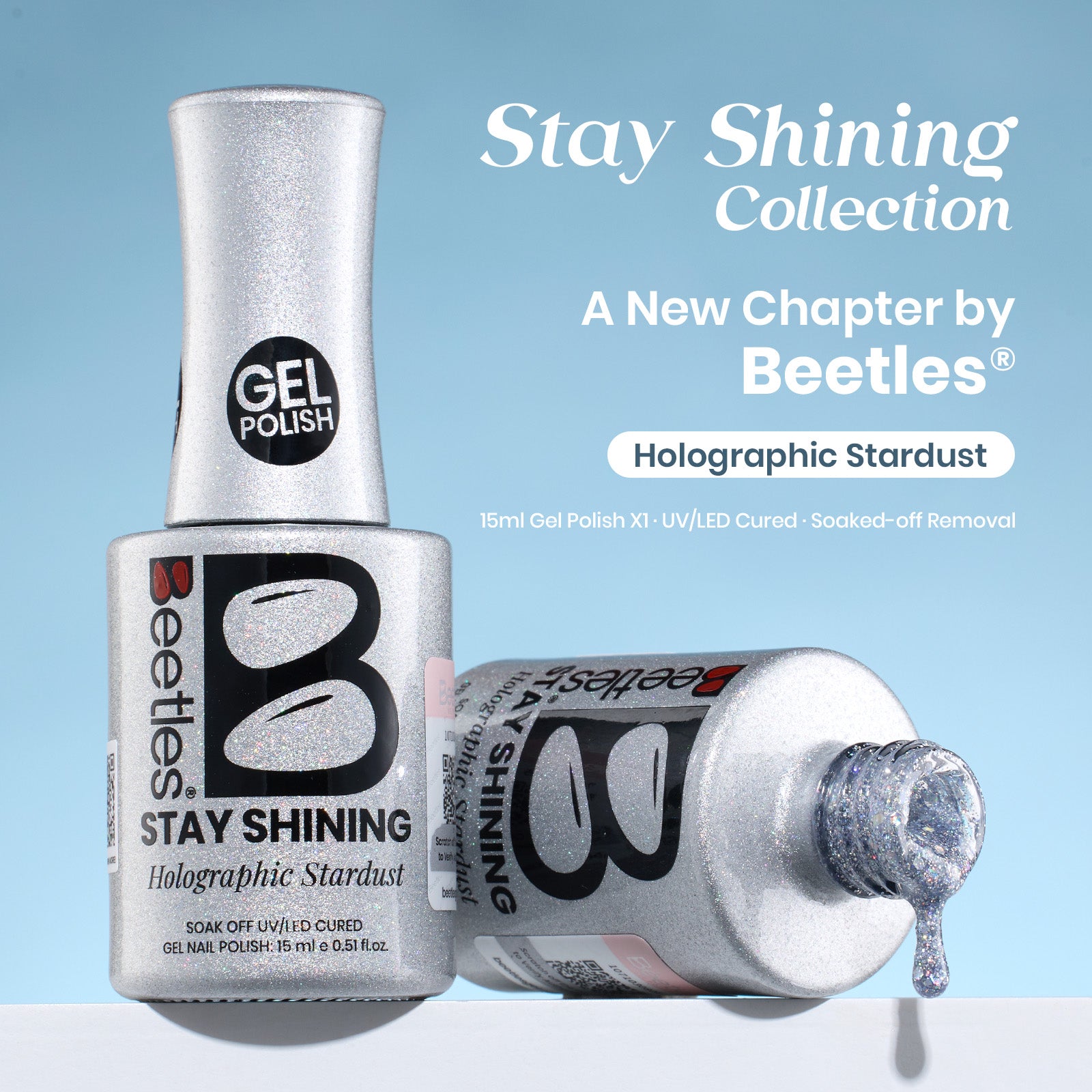 Beetles Stay Shining Gel Polish Holographic Stardust - 15ml of Magic Spark