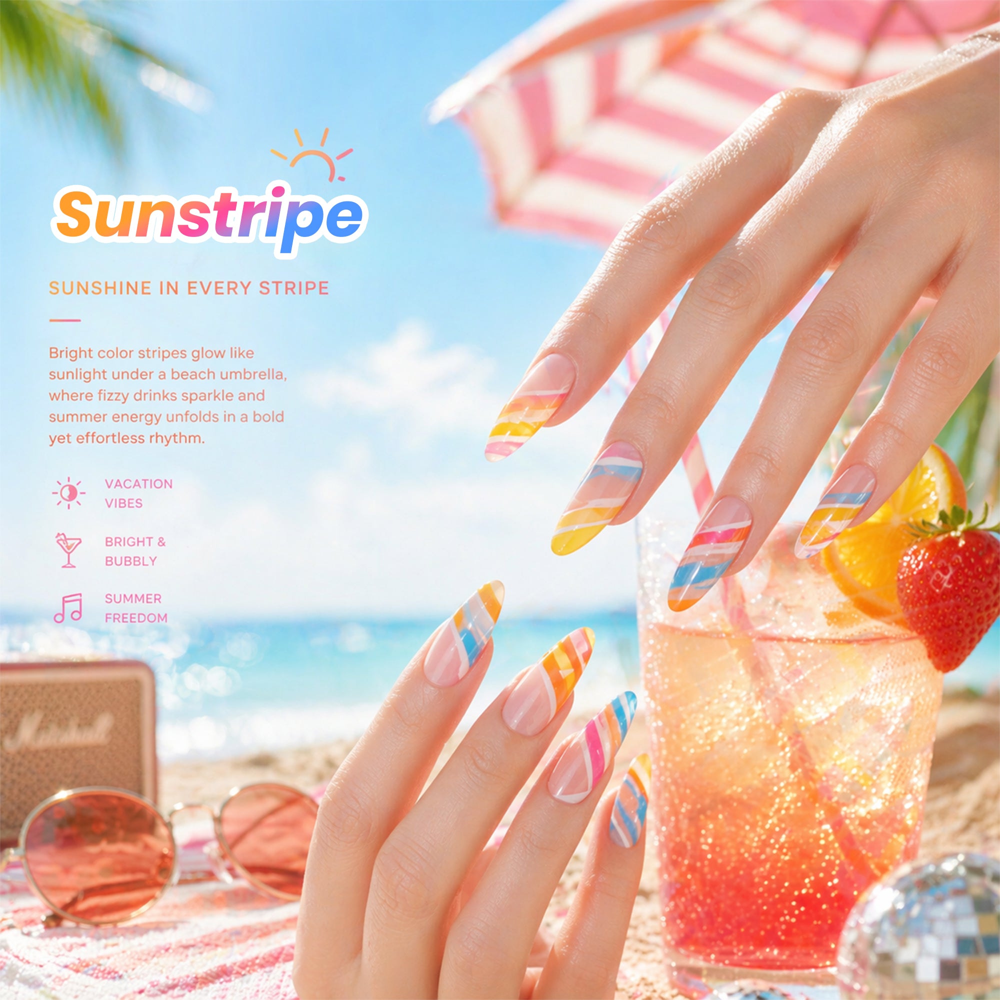 Beetles Summer Voyage - Summer Specials Jelly Gel Neon Nails 6 Colors Gel Polish Set 9ml