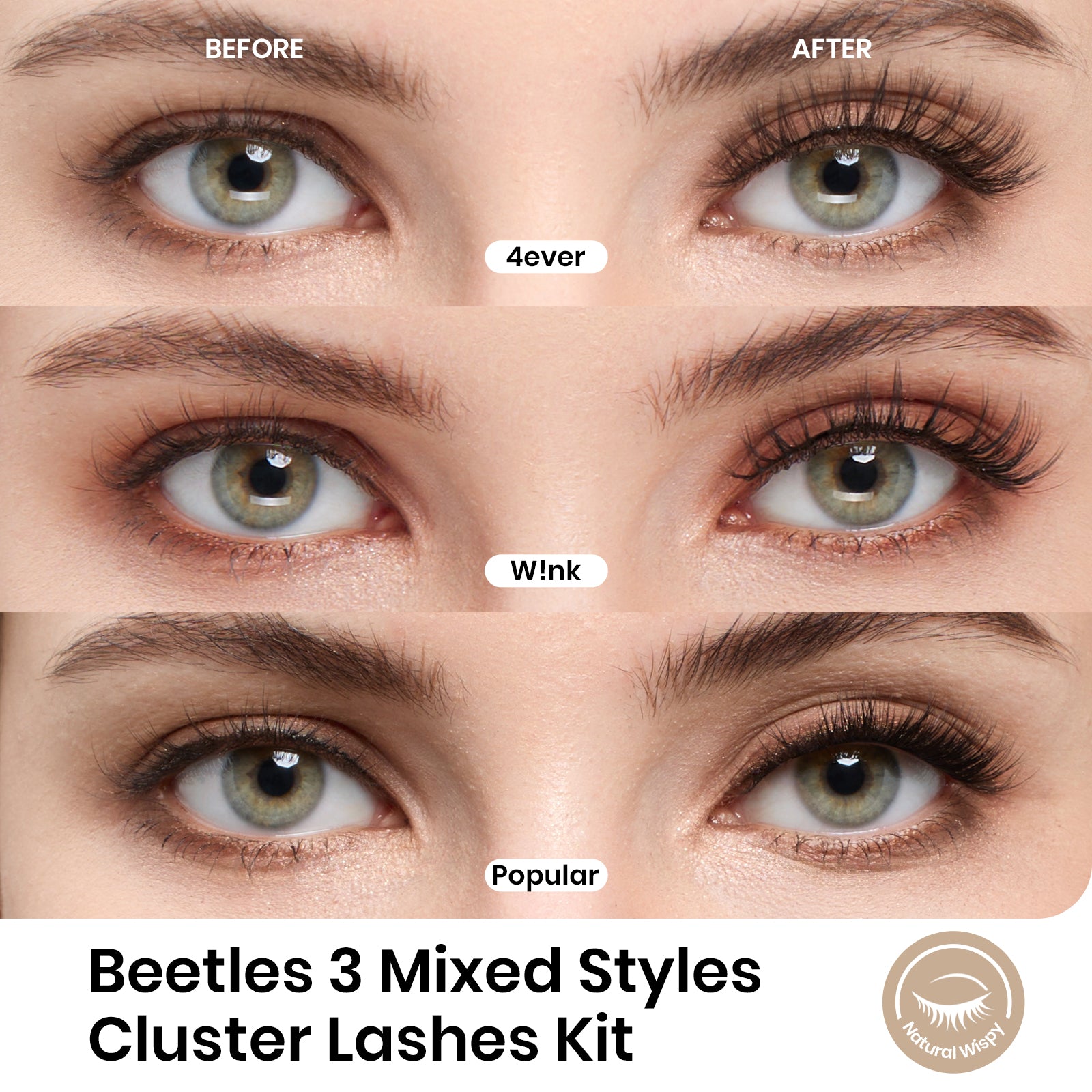 False Eyelash Clusters Kit| Essential Collection 3 Styles 6ct