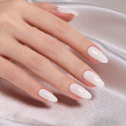 Beetles Natural Milky Press On Nails | Milky White Medium Almond 16 sizes-32pcs