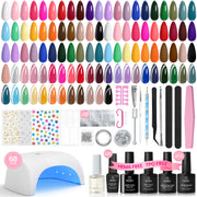 Beetles Gel Nail Starter Kit Studio Essentials TPO & HEMA Free 32 Colors 68 Pcs All-in-One Mani Kit
