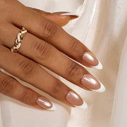 Beetles Stay Shining Glassy Blush French Press On Nails Medium Almond 32Pcs