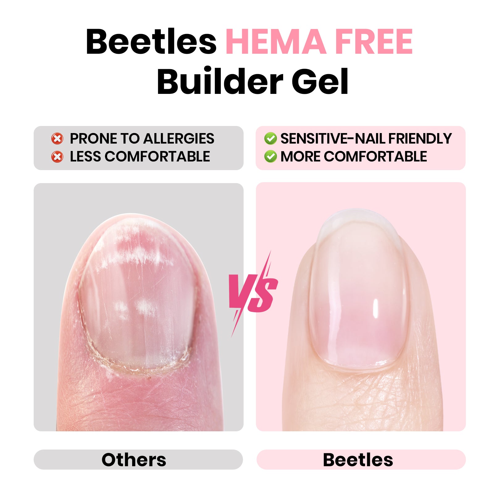 Beetles Builder Gel HEMA-Free,Nail Protection Trio Set 3 Pcs 8 in 1 Nail Strengthening Apex Building Extension for Beginner DIY Salon at Home,Clear Gel Builder with Base & Top Coat,UV & LED Cured