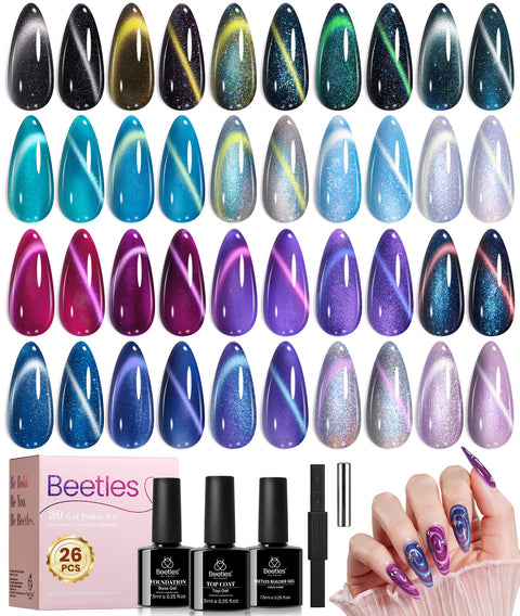 Beetles Stellar Drift Halloween Nails 20 Colors Cat Eye Gel Nail Polish Set Hema Free & TPO Free