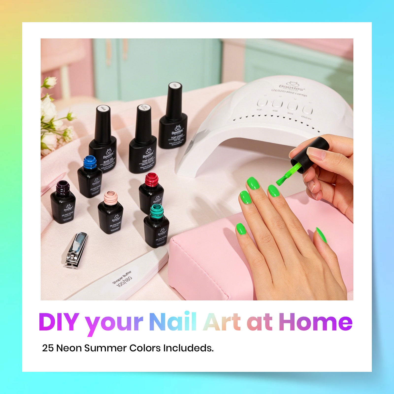 Neon Summer Gel - 25 Gel Colors Set Summer Rainbow Nails