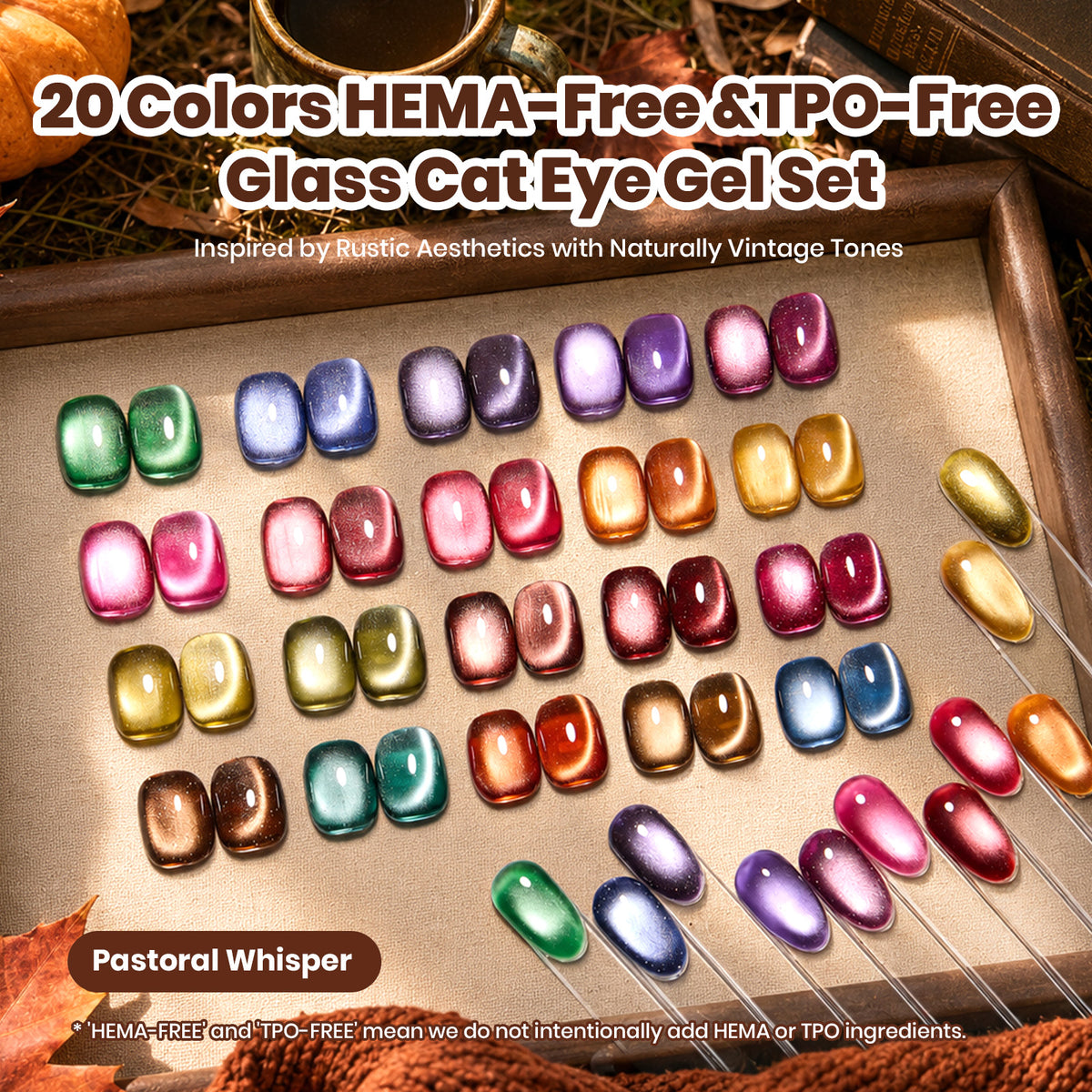 Beetles Pastoral Whisper 20 Colors Cat Eye Gel Magnetic Fall Gel Polish Kit Halloween Nails