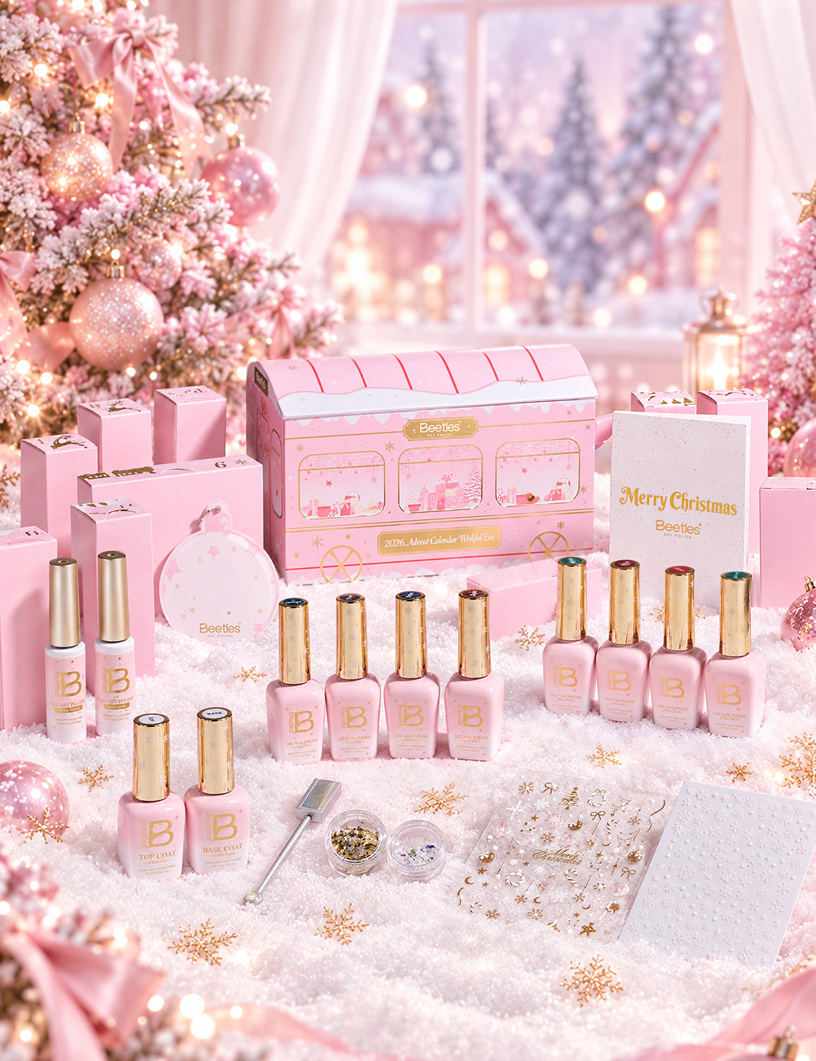 Beetles 2026 Advent Calendar Wishful Eve 12 Days Christmas Gift Box HEMA Free TPO Free Gel Polish Kit