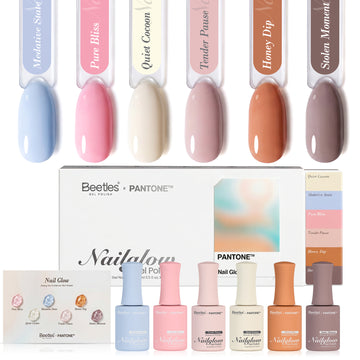 Beetles × Pantone Nail Glow HEMA Free TPO Free 6 Colors Gel Polish Set 15ml