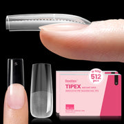 Beetles Pro Tipex Instant Apex Nail Tips, Long Square 512pcs, Thicker Strong Acrylic Tips for DIY Salon-look Extensions