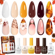 Beetles Gel Nail Polish Amber Traces 5 Colors Set 15ML Jelly with 1 Bottle Blooming Gel Fall Winter Nails