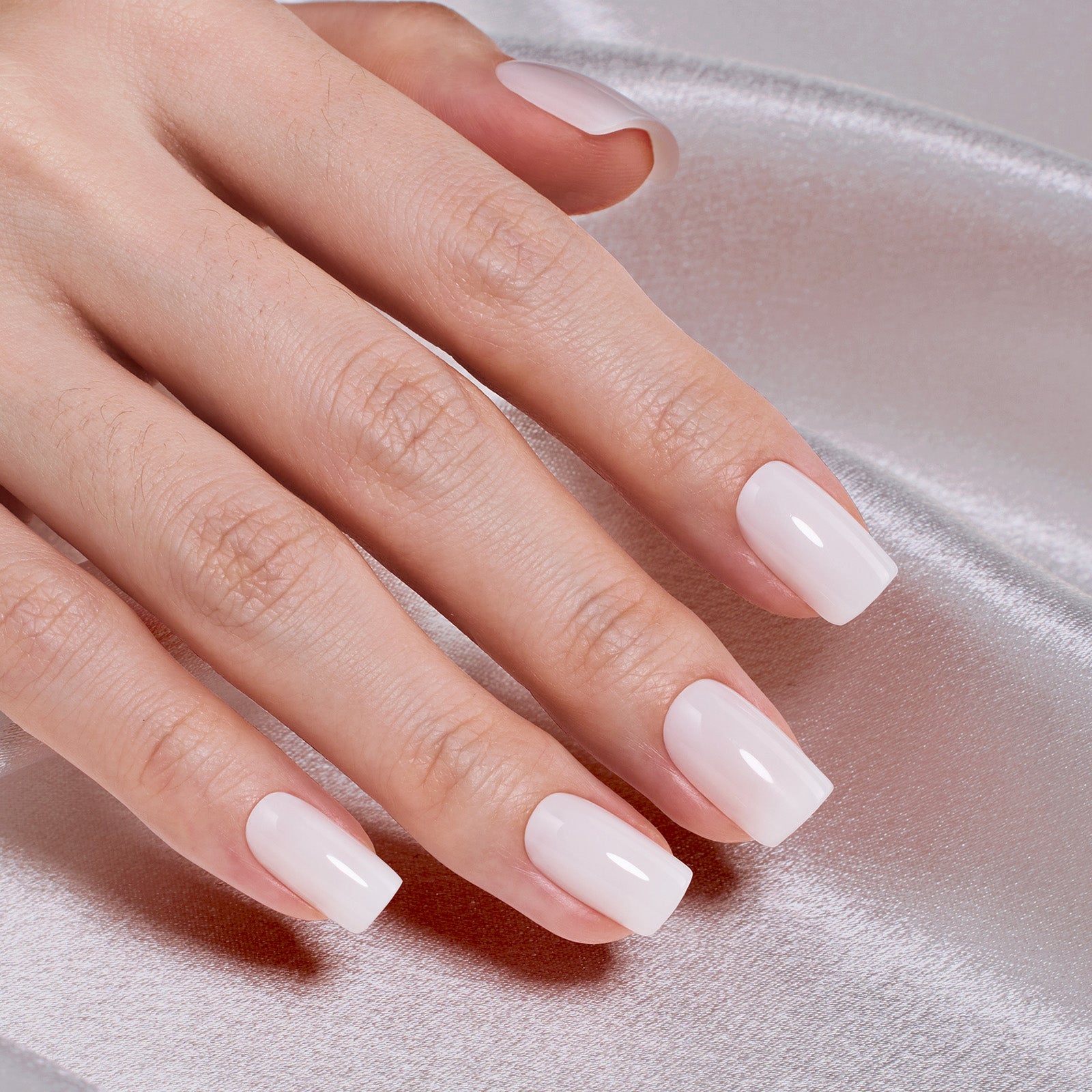 Beetles French Tip Press On Nails, Coffin Press on Nails Long