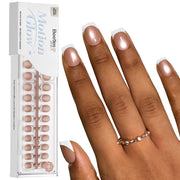 Beetles Stay Shining Glassy Amber French Press On Nails Short Square 150 PCS