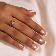 Beetles Stay Shining Glassy Amber French Press On Nails Short Square 30Pcs