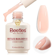Beetles Builder Gel for Nails HEMA & TPO-Free, Sheer Nude Building Gel for Building Strengthening & Extension, Beginner Friendly DIY Salon at Home, UV LED Lamp Needed