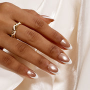 Beetles Stay Shining Glassy Blush French Press On Nails Short Almond 32Pcs