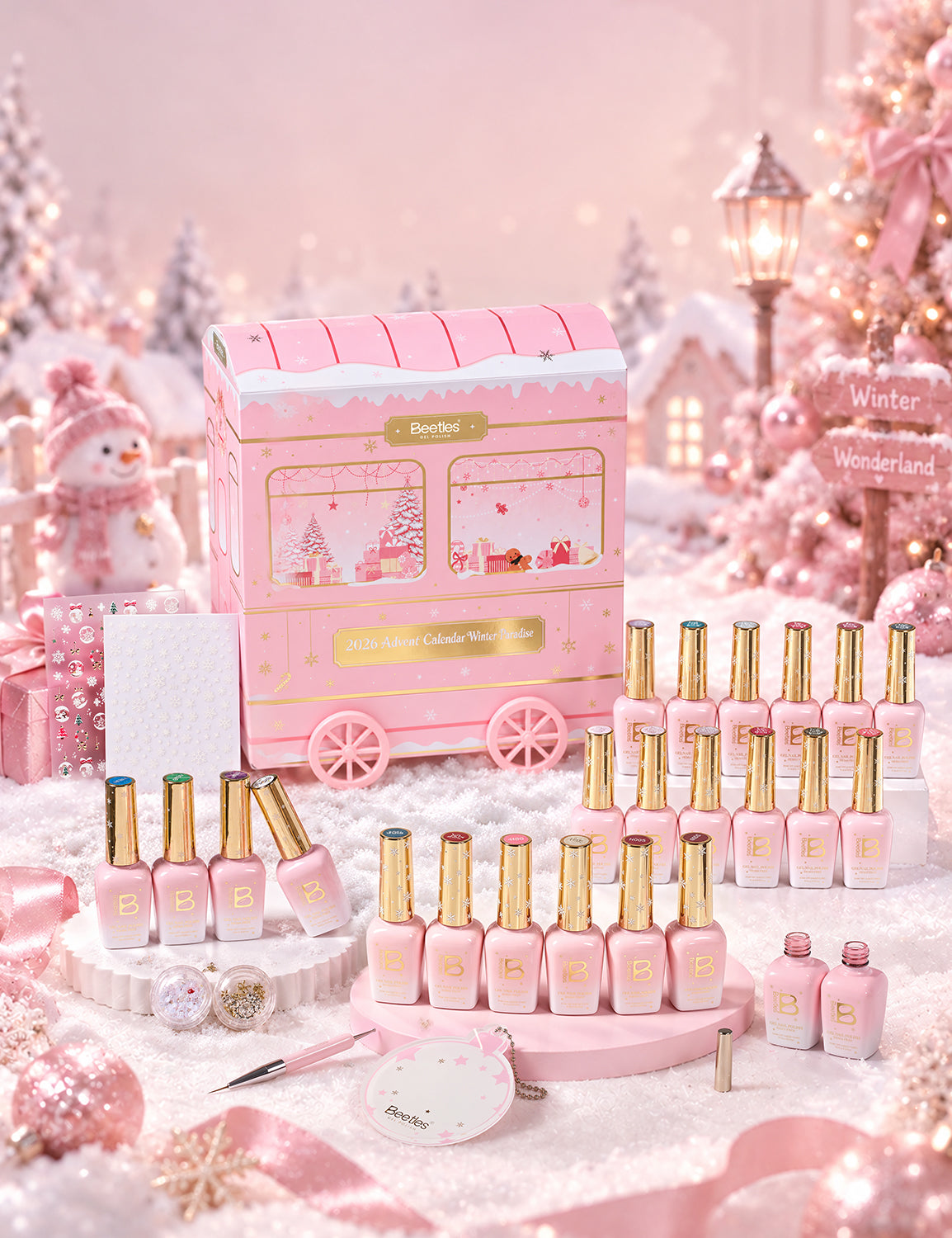 Beetles 2026 Advent Calendar Winter Wonderland 24 Colors Christmas Gift Box HEMA Free TPO Free Gel Polish Kit