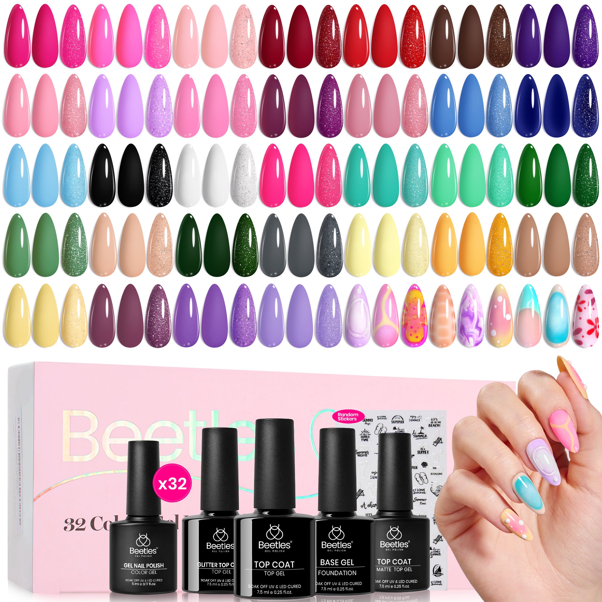 Beetles Gel Polish Nails Gel Nail Polish Set 32 Colors All Seasons Kit
