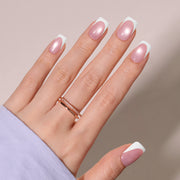 Beetles Stay Shining Glassy Blush French Press On Nails Short Squoval 160 PCS