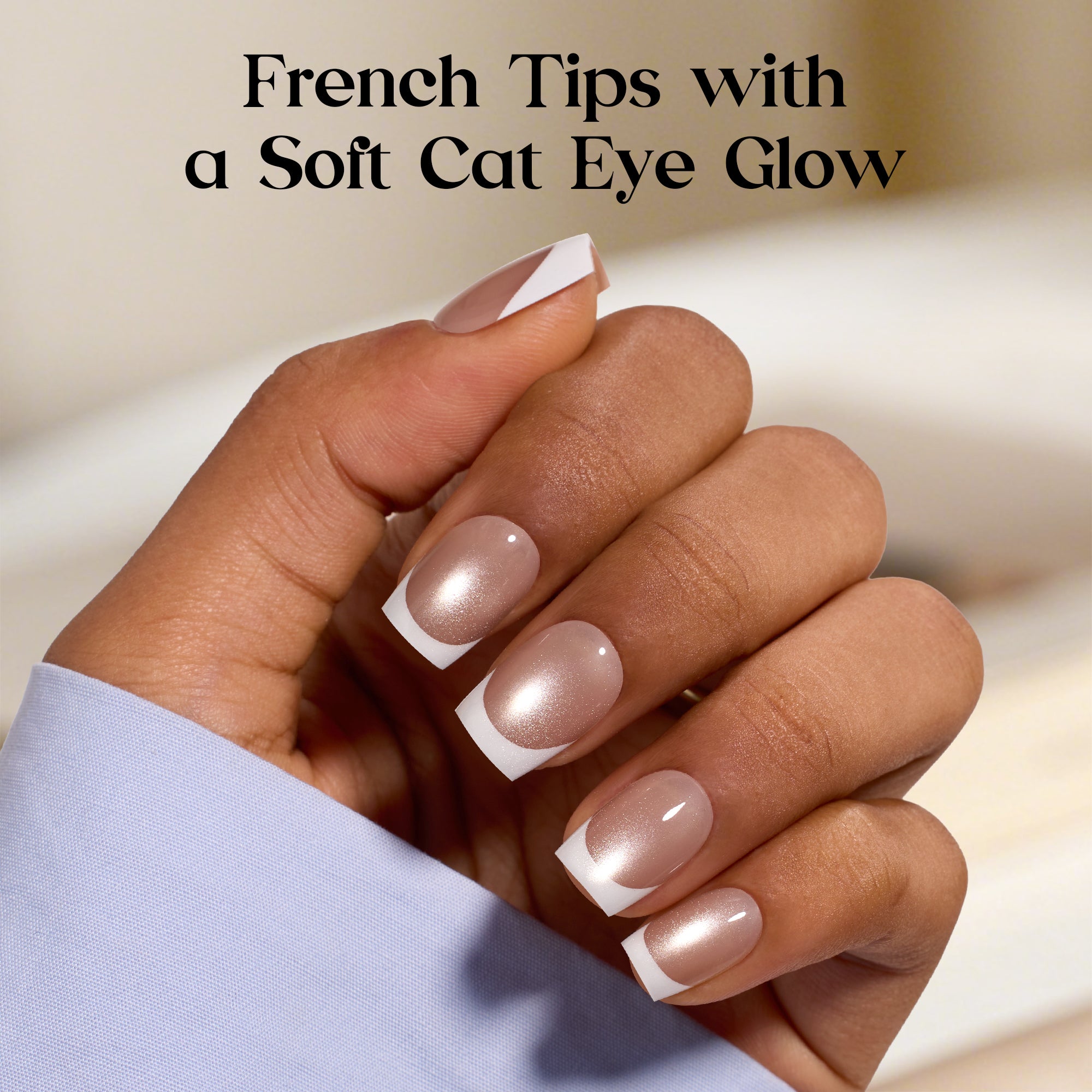 Beetles Stay Shining Glassy Amber French Press On Nails Short Square 30Pcs