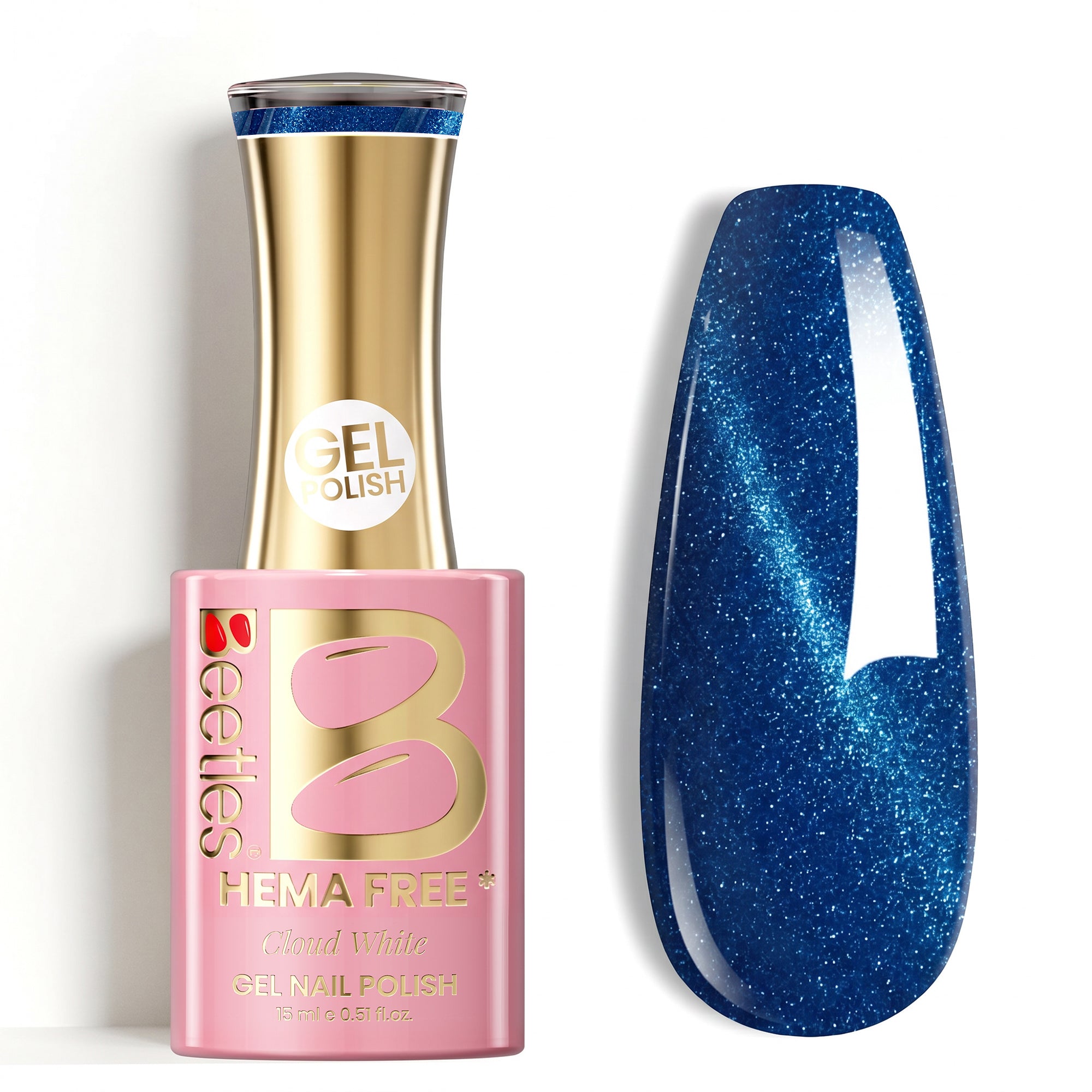 Beetles Gel Polish Stay Shining - Gel Nail Polish Royal Blue Cat Eye Gel for Vacation Nails | Hema Free & TPO Free