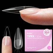 Beetles Stay Shinning Tipex Lite Instant Apex Nail Tips, Medium Stiletto, 256pcs 16 Sizes for DIY Salon-look Extensions