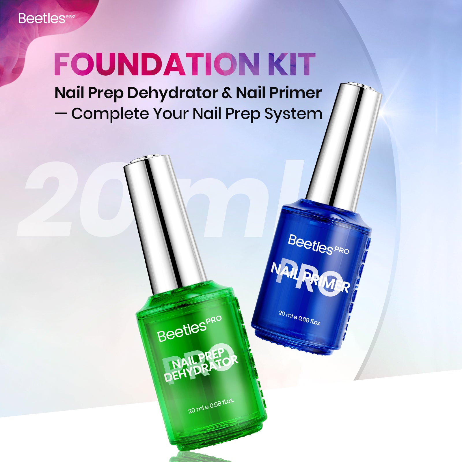 Beetles Pro Nail Dehydrator and Primer Set HEMA Free TPO Free 2Pcs 20ml
