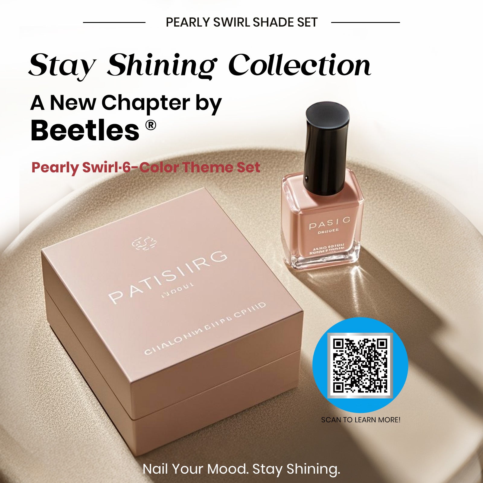 Beetles Gel Polish Forest Fog Shade Set - 6 Colors of Steady Poise, 7.5ml of Peaceful Company