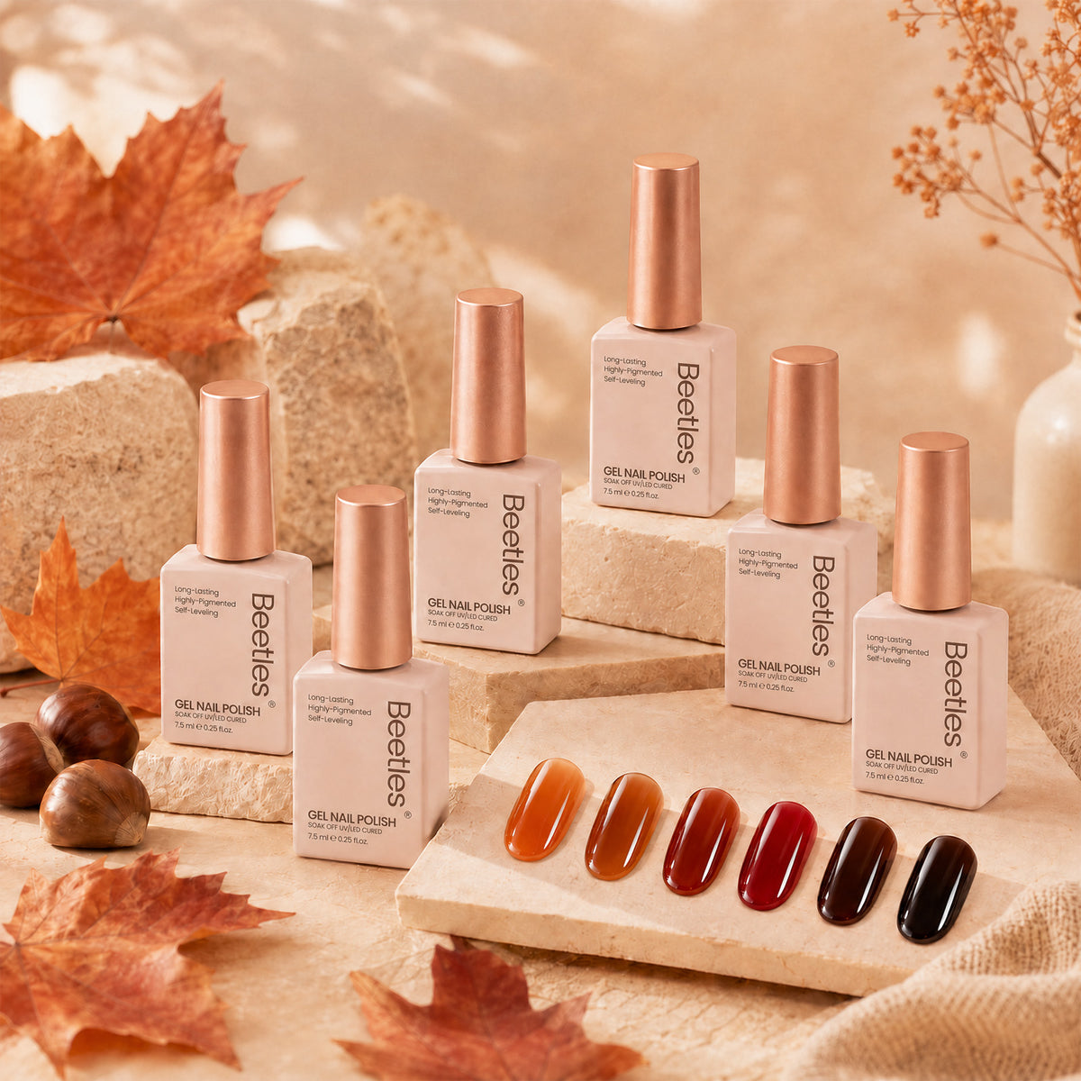 Beetles Tortoise Fall Jelly 6 Colors Gel Nail Polish Set Transparent Fall Colors Nails