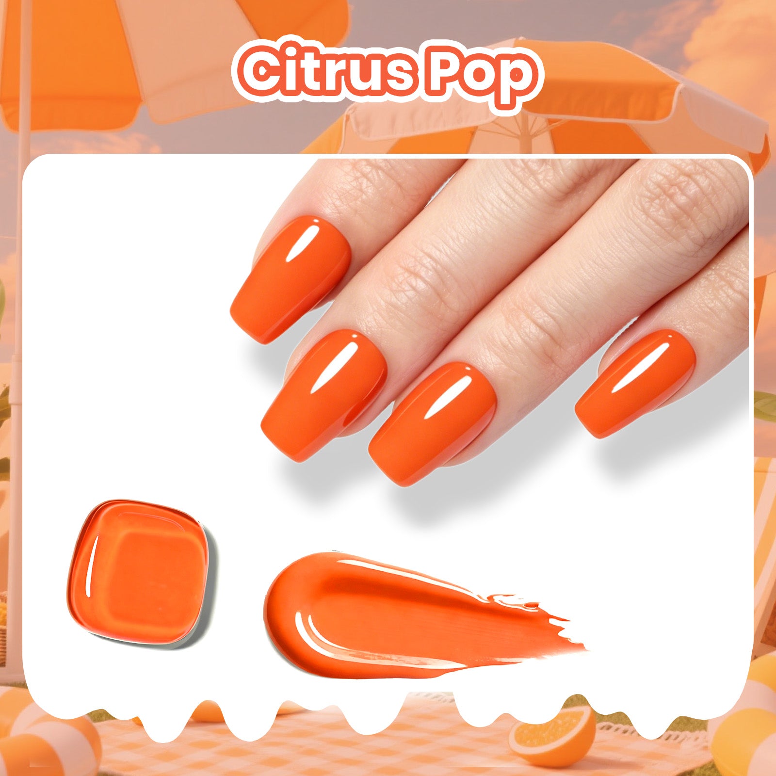 beetles Orange Gel Polish - Citrus Pop Summer Voyage, 9ml Carly