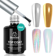 Beetles Stay Shining Chrome Powder Top Coat HEMA Free & TPO Free 15ml