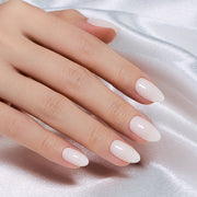 Beetles Natural Milky Press On Nails | Milky White Short Almond 16 sizes-32pcs