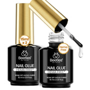 Beetles 2Pcs 15ml HEMA-Free Nail Glue Gel for Acrylic Nail Tips & Clear Press On Nails