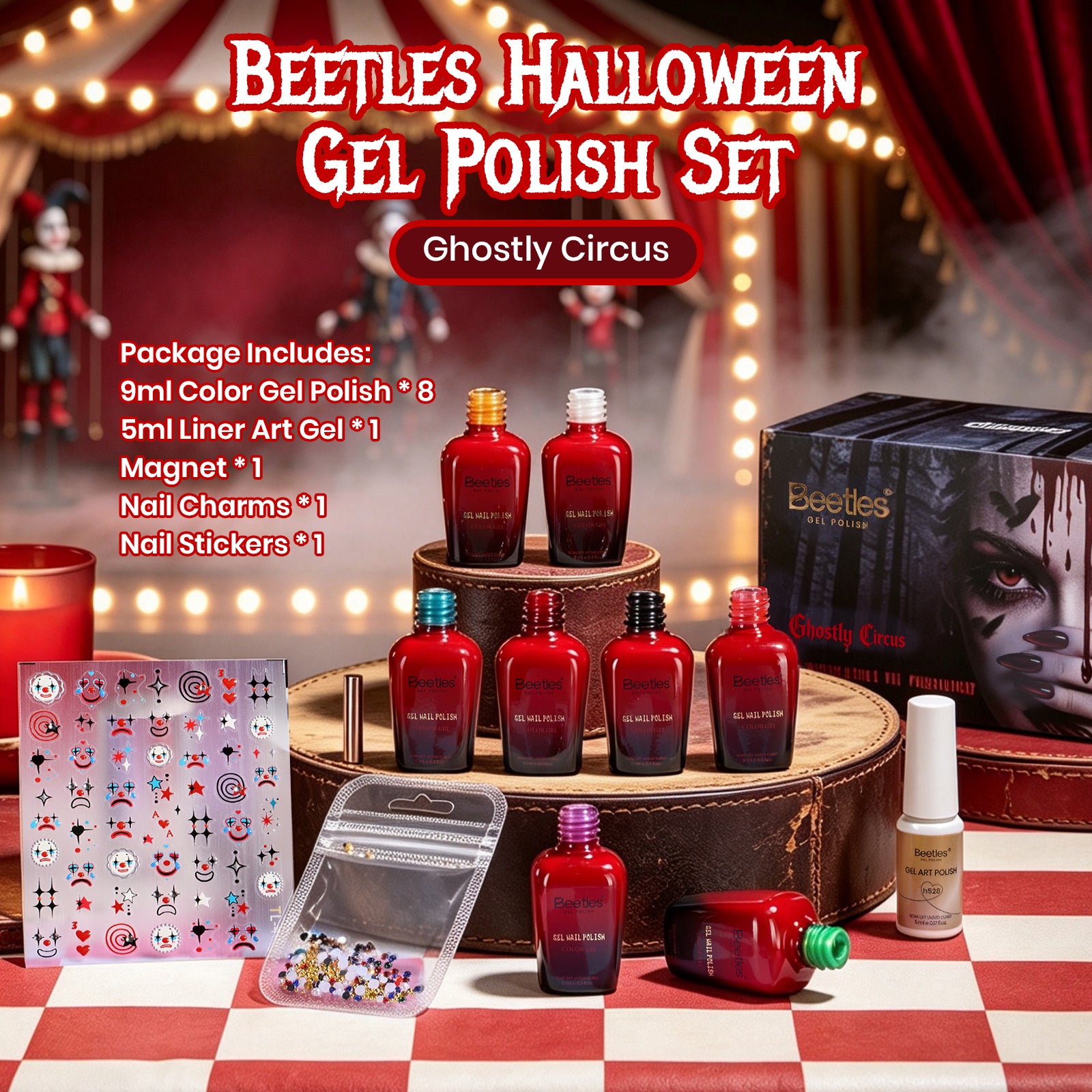 Ghostly Circus - Beetles Halloween  8 Colors Gel Nail Polish Set 2026 Limited Edition Gift Box