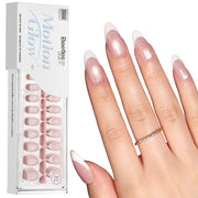 Beetles Stay Shining Glassy Blush French Press On Nails Medium Almond 160 PCS