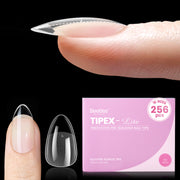 Beetles Stay Shinning Tipex Lite Instant Apex Nail Tips, Short Almond, 256pcs 16 Sizes for DIY Salon-look Extensions