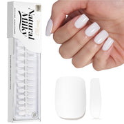 Beetles Natural Milky Nail Tips - Milky White Short Squoval 16 sizes*5