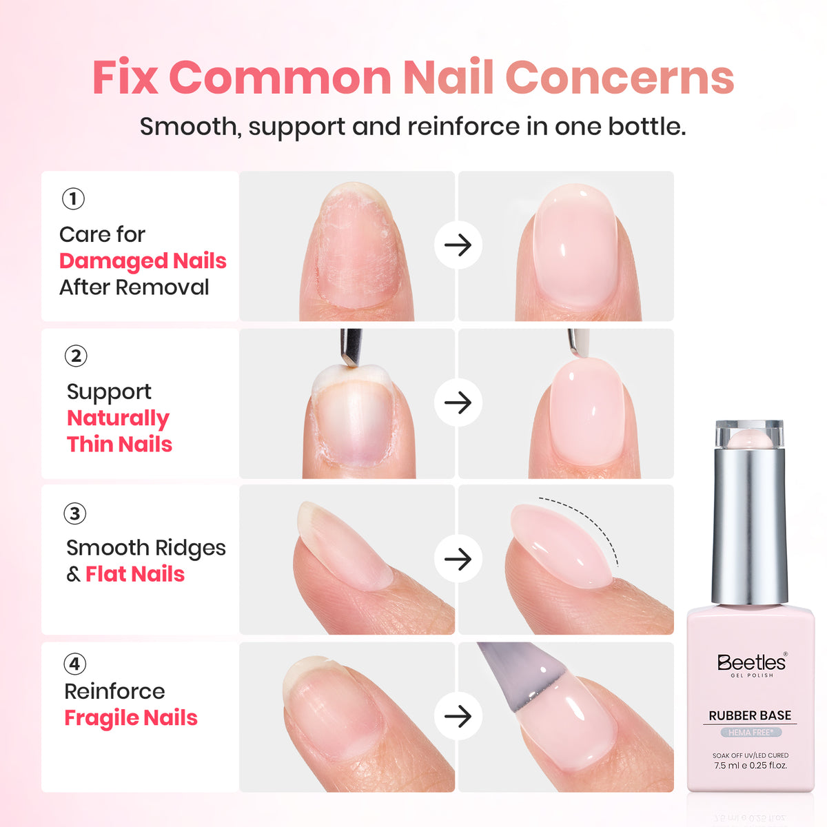 Beetles 6 Colors Rubber Base Gel Nail Polish Nude Moment Gel Polish Set Hema Free & TPO Free