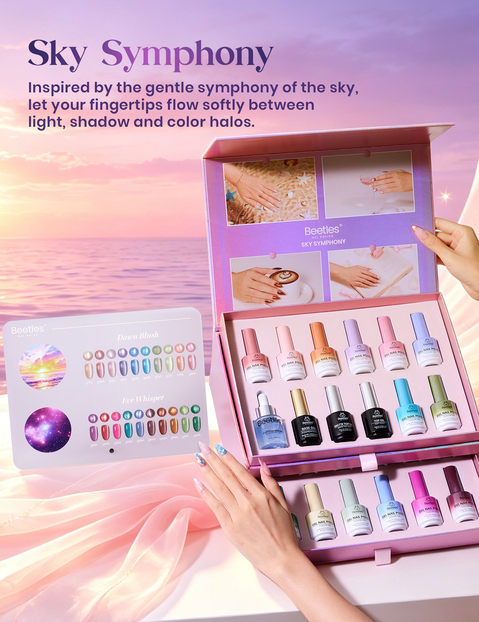 Beetles Sky Symphony Cat Eye 20 Colors Gel Nail Polish Kit 15ml Each