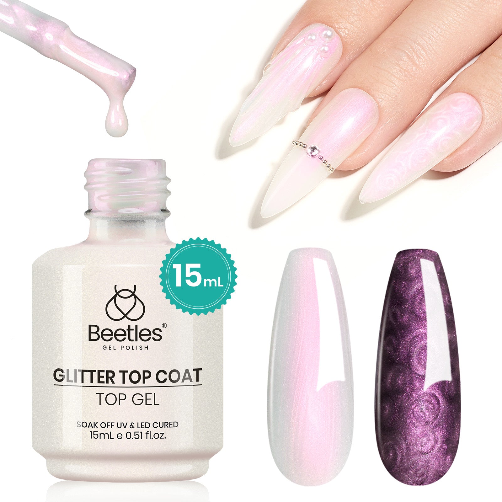 Beetles Pearlescent Glitter Top Coat | 15ML #21