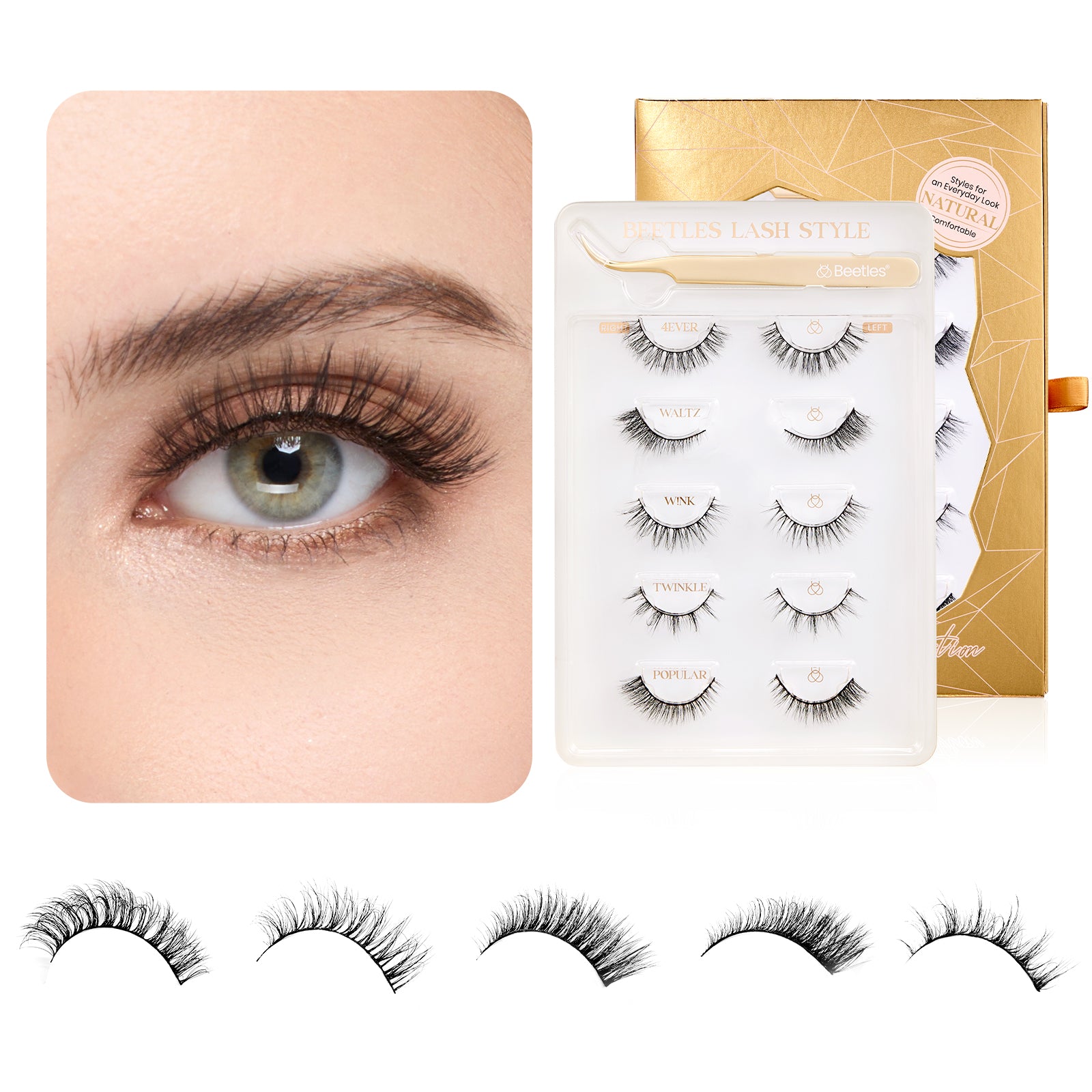 False Eyelash Clusters Kit| Essential Collection 5 Pairs