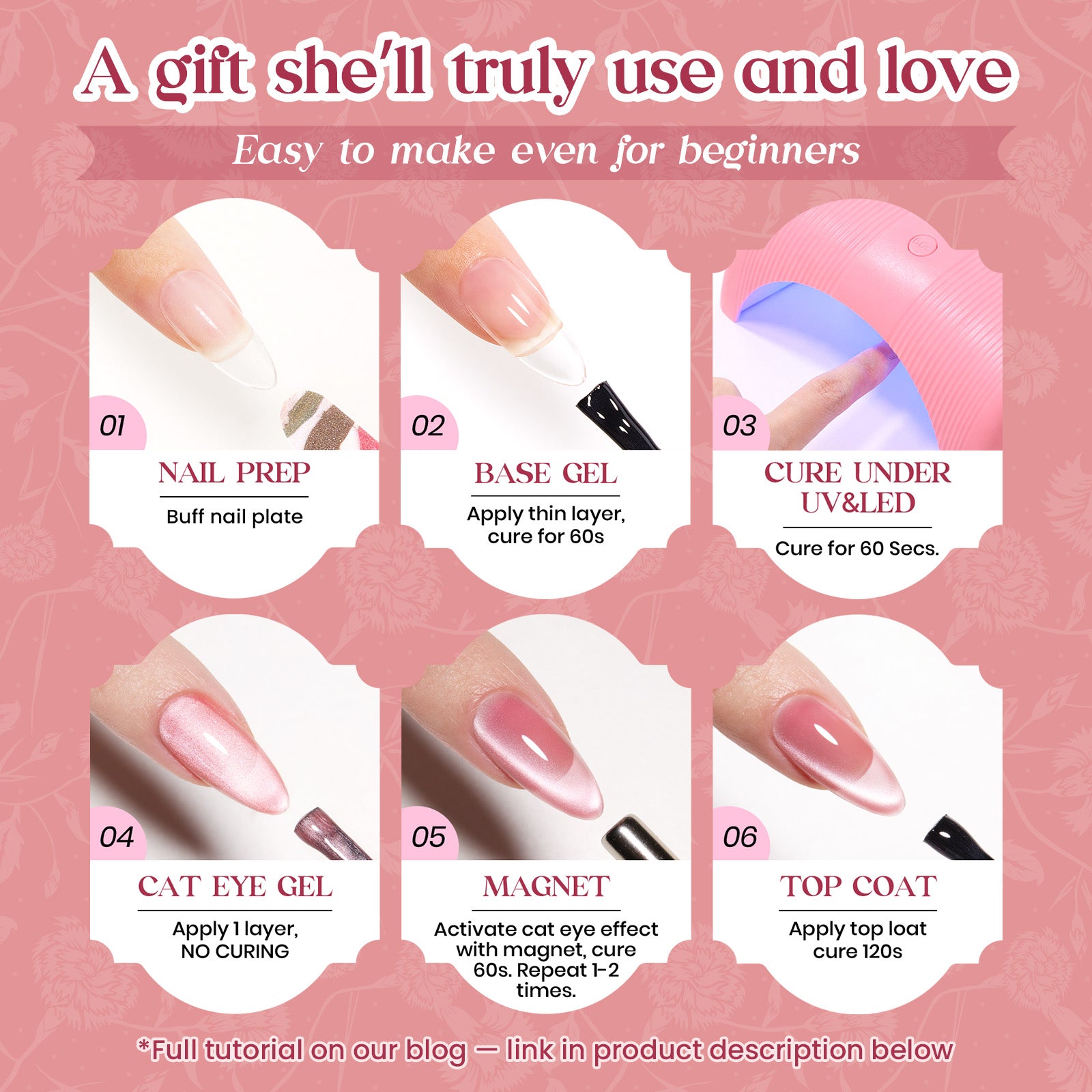 (Extra Free Nail Tips) Beetles Mani Time with Mom Mother's Day Gift Box | 12-Color HEMA-Free & TPO-Free Manicure Kit
