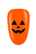 Apply a jack-o’-lantern face nail sticker(included in the gift box). Or use a nail art brush dipped in black gel polish to draw it and cure for 30s.